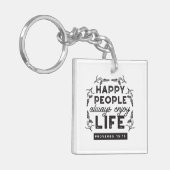 Happy Life with Faith – Proverbs 15:15 Art Sleutelhanger (Voorkant Links)