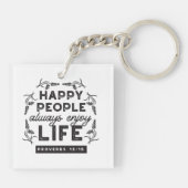 Happy Life with Faith – Proverbs 15:15 Art Sleutelhanger (Achterkant)