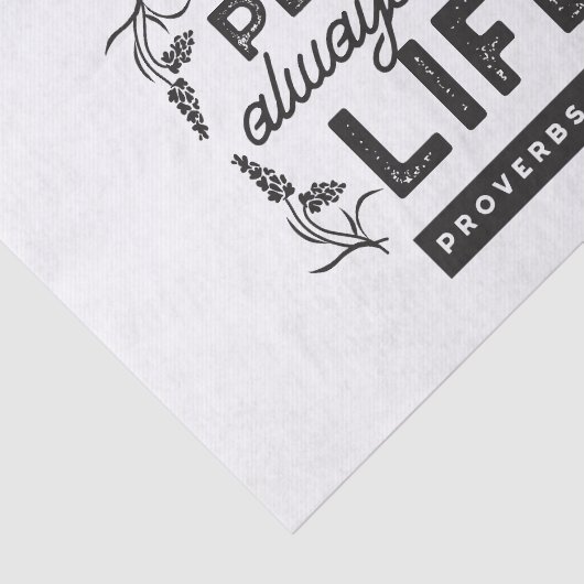 Happy Life with Faith – Proverbs 15:15 Art Tissuepapier (Detail)