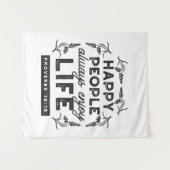 Happy Life with Faith – Proverbs 15:15 Art Wandkleed (Voorkant (horizontaal))
