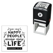 Happy Life with Faith – Proverbs 15:15 Art Zelfinktende Stempel (In situ)