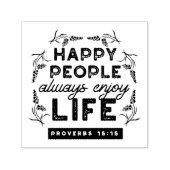 Happy Life with Faith – Proverbs 15:15 Art Zelfinktende Stempel (Design)