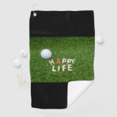 Happy Life woord voor golfhanddoek (Insitu)