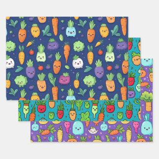 Happy Lil' veggie personages inpakpapier Vel
