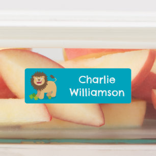 Happy Lion brullende cartoon gepersonaliseerd Labels