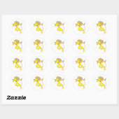 Happy Lion Cartoon Ronde Sticker (Vel)