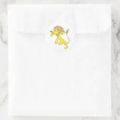 Happy Lion Cartoon Ronde Sticker (Tas)