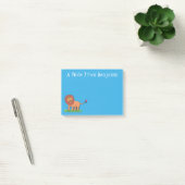Happy lion met vlinderse cartoon illustratie post-it® notes (Kantoor)