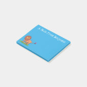 Happy lion met vlinderse cartoon illustratie post-it® notes (Schuin)