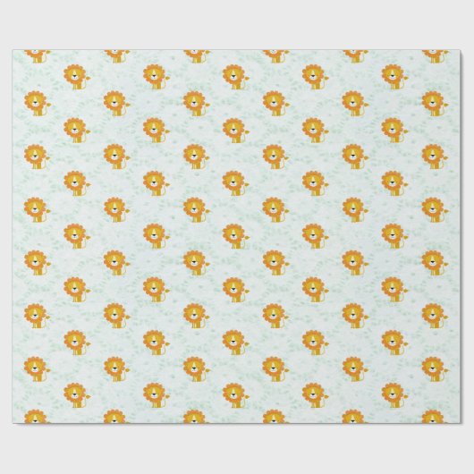 Happy Lion Pattern Schattige Modern Cadeaupapier (Vlak)