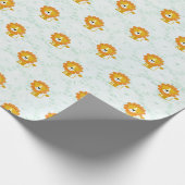 Happy Lion Pattern Schattige Modern Cadeaupapier (Hoek)