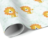 Happy Lion Pattern Schattige Modern Cadeaupapier (Rol Hoek)