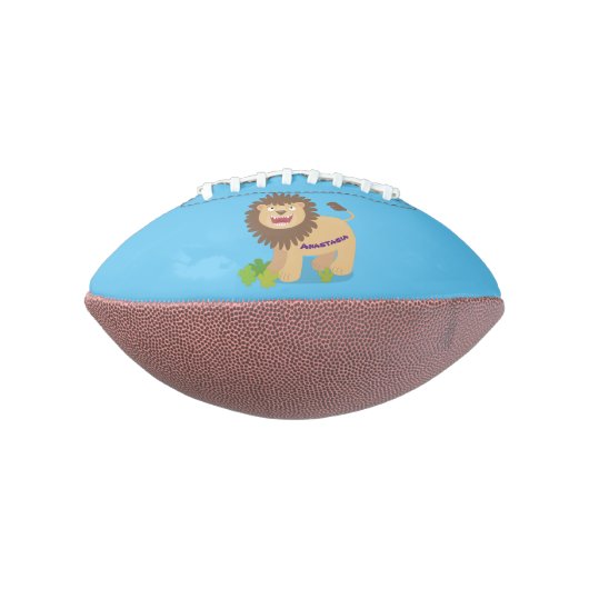 Happy lion Roaring cartoon illustratie American Football (Gedraaid 90)