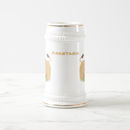 Happy lion Roaring cartoon illustratie Bierpul (Center)