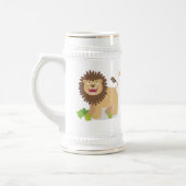 Happy lion Roaring cartoon illustratie Bierpul (Links)