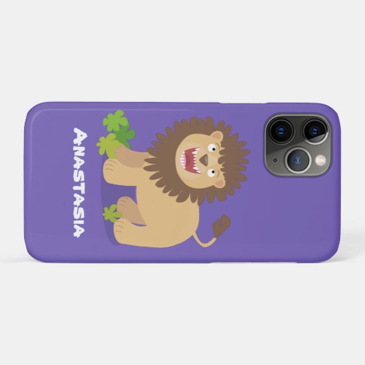 Happy lion Roaring cartoon illustratie Case-Mate iPhone Case (Achterkant (horizontaal))