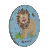 Happy lion Roaring cartoon illustratie Dartbord (Voorkant Links)