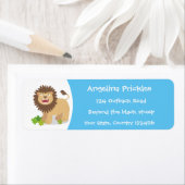 Happy lion Roaring cartoon illustratie Etiket (Insitu)