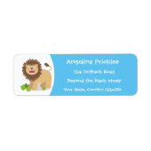 Happy lion Roaring cartoon illustratie Etiket (Voorkant)