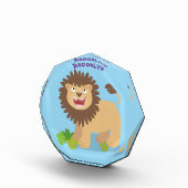 Happy lion Roaring cartoon illustratie Fotoblokken (Rechts)