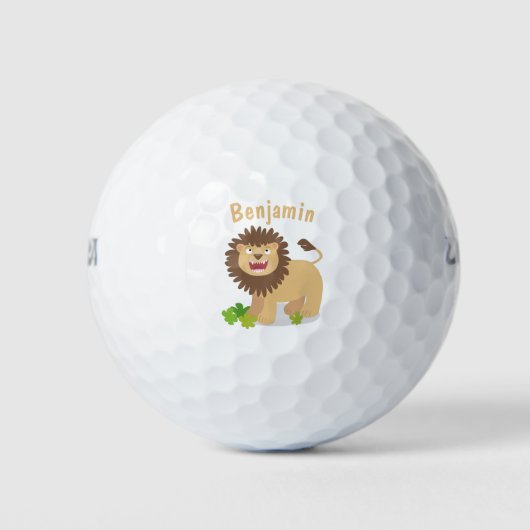 Happy lion Roaring cartoon illustratie Golfballen (Voorkant)