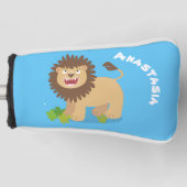 Happy lion Roaring cartoon illustratie Golfheadcover (Voorkant)