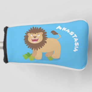 Happy lion Roaring cartoon illustratie Golfheadcover