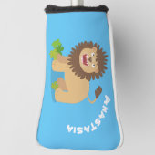 Happy lion Roaring cartoon illustratie Golfheadcover (Draai 90)