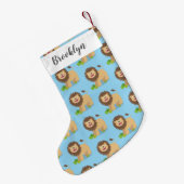 Happy lion Roaring cartoon illustratie Kleine Kerstsok (Achterkant (Hangend))