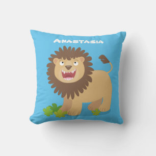 Happy lion Roaring cartoon illustratie Kussen