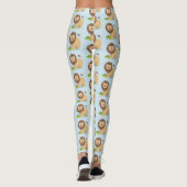 Happy lion Roaring cartoon illustratie Leggings (Achterkant)