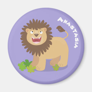 Happy lion Roaring cartoon illustratie Magneet