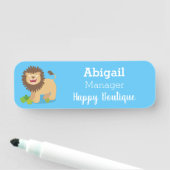 Happy lion Roaring cartoon illustratie Naamplaatje (In situ)