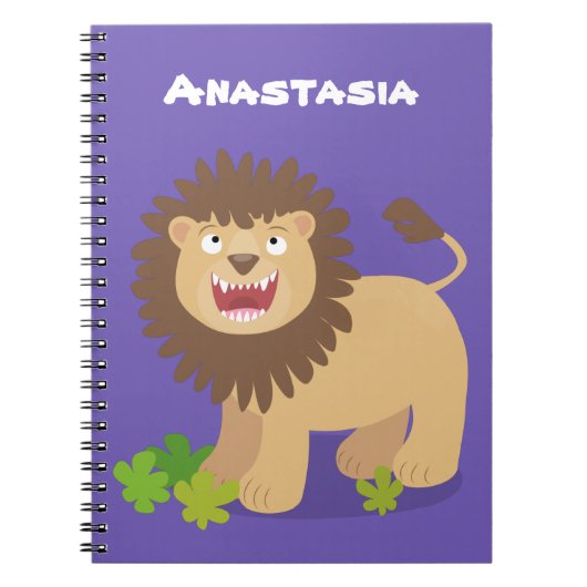Happy lion Roaring cartoon illustratie Notitieboek (Voorkant)