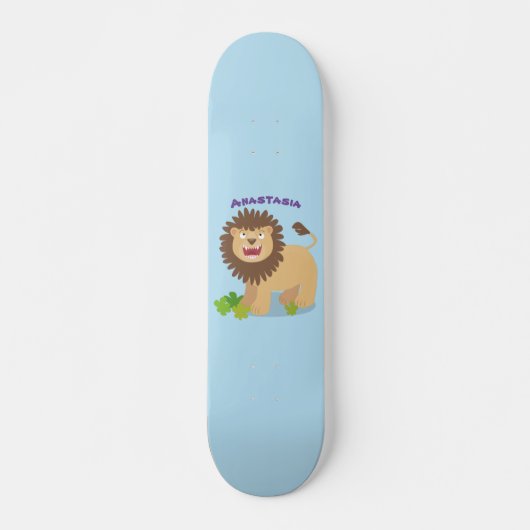 Happy lion Roaring cartoon illustratie Persoonlijk Skateboard (Voorkant)