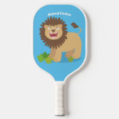 Happy lion Roaring cartoon illustratie Pickleball Paddle (Voorkant)