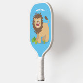 Happy lion Roaring cartoon illustratie Pickleball Paddle (Links)