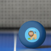 Happy lion Roaring cartoon illustratie Pingpongbal (Net)