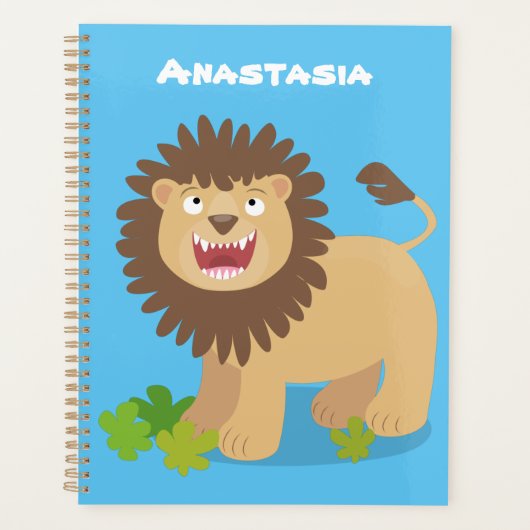 Happy lion Roaring cartoon illustratie Planner (Voorkant)