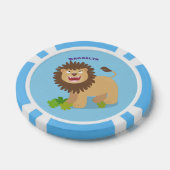 Happy lion Roaring cartoon illustratie Poker Chips (Enkel)