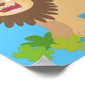 Happy lion Roaring cartoon illustratie Poster (Hoek)