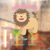 Happy lion Roaring cartoon illustratie Raamsticker (Vel 2)