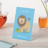 Happy lion Roaring cartoon illustratie Reclamebord Met Voetstuk (Insitu)