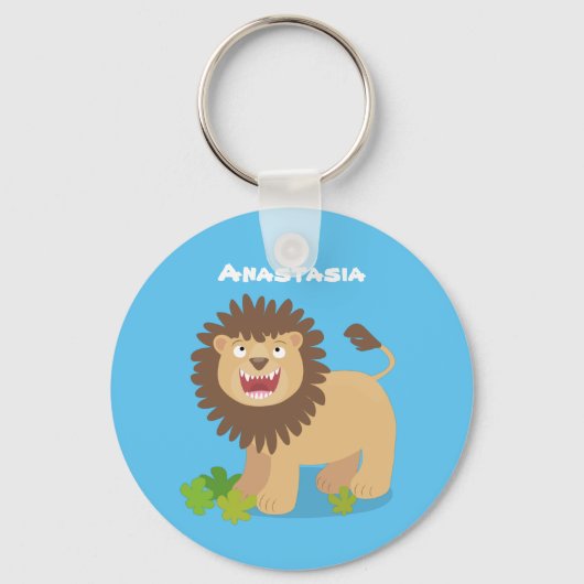 Happy lion Roaring cartoon illustratie Sleutelhanger (Voorkant)
