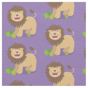 Happy lion Roaring cartoon illustratie Stof