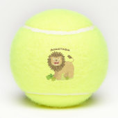 Happy lion Roaring cartoon illustratie Tennisballen (Achterkant)