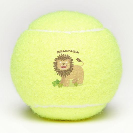 Happy lion Roaring cartoon illustratie Tennisballen (Voorkant)