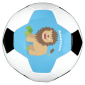 Happy lion Roaring cartoon illustratie Voetbal (Gedraaid)