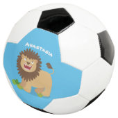 Happy lion Roaring cartoon illustratie Voetbal (Drie kwart)