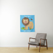 Happy lion Roaring cartoon illustratie Wandkleed (In situ)